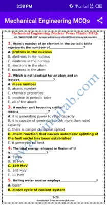 Mechanical Engineering MCQs android App screenshot 2