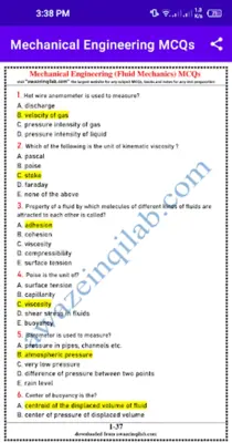 Mechanical Engineering MCQs android App screenshot 3