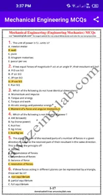 Mechanical Engineering MCQs android App screenshot 4