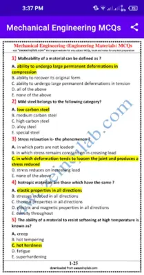 Mechanical Engineering MCQs android App screenshot 5