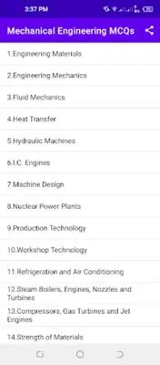 Mechanical Engineering MCQs android App screenshot 6